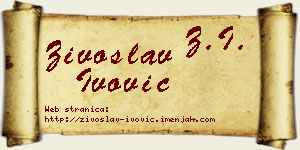 Živoslav Ivović vizit kartica